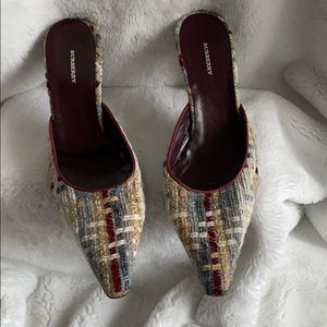 Burberry Tweed Pointed Toe Mule